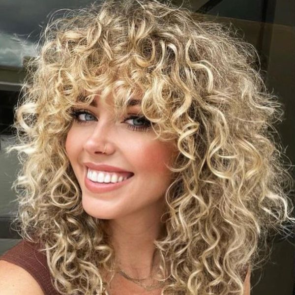 curly wolf cut hair inspiration 