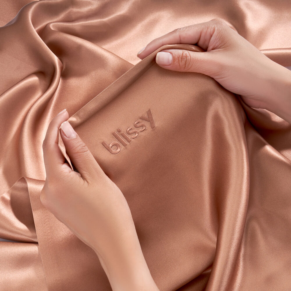 Cinnamon Pillowcase Close-Up – Blissy 22 Momme Silk