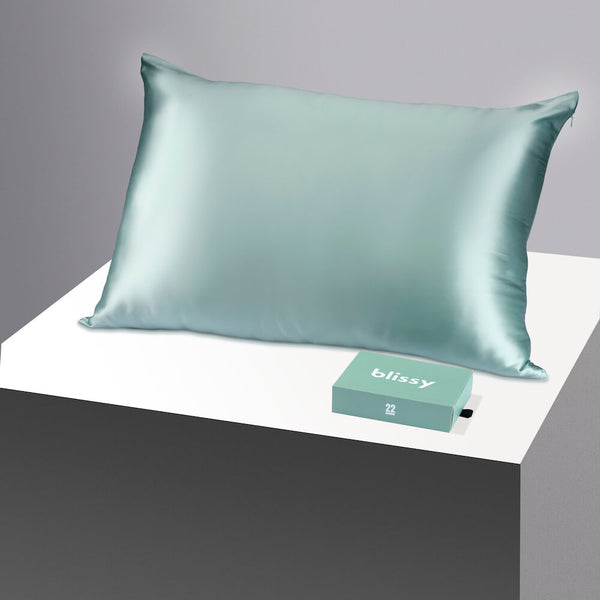 Blissy Queen Mint Pillowcase – 22 Momme Mulberry Silk, 100% Silk