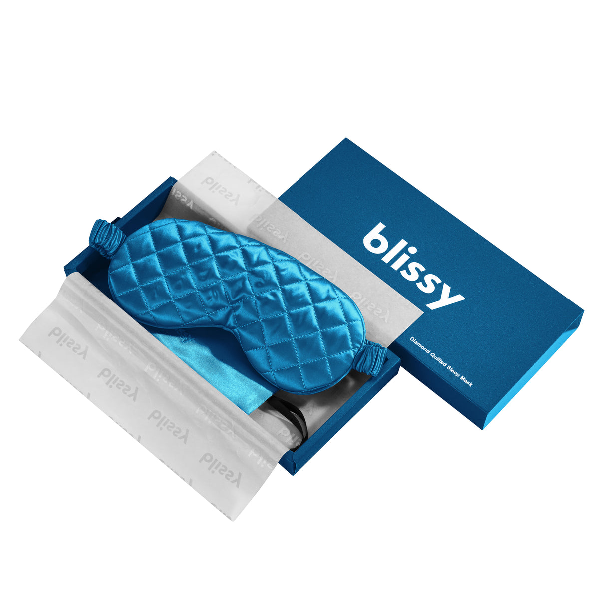 Blissy Aqua Silk Sleep Mask Detail –