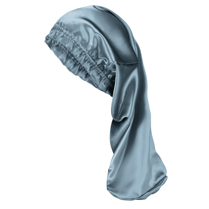 Blissy Ash Blue Blissy Cascade Bonnet – 22 Momme Mulberry Silk, 100% Silk