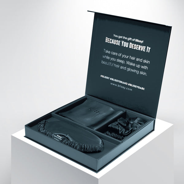 Blissy King Ash Blue Blissy Dream Set – 22 Momme Mulberry Silk, 100% Silk