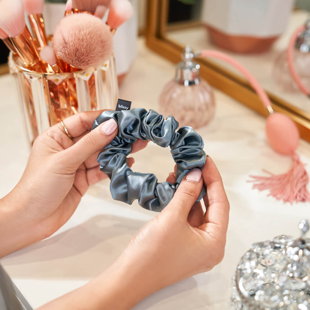 Ash Blue Blissy Scrunchies – Blissy Premium Silk