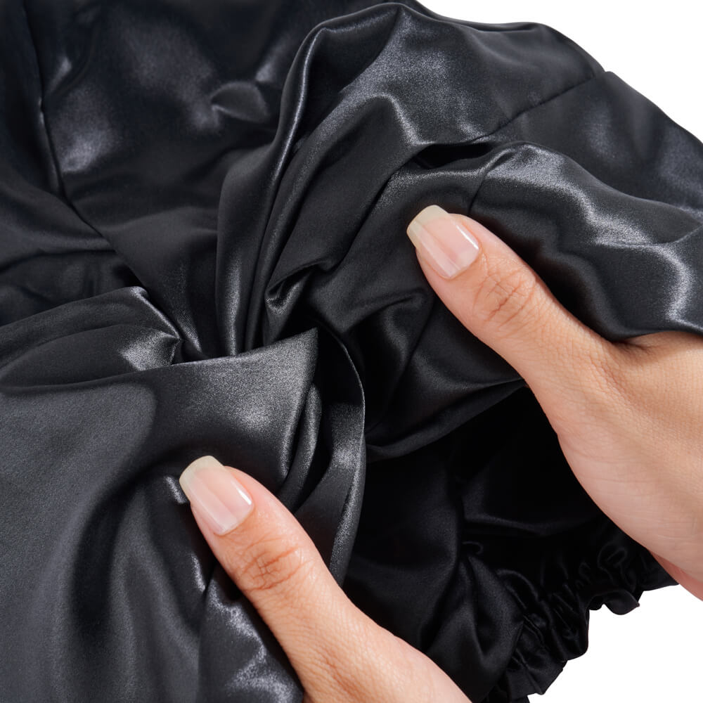 Large Black Blissy Bonnet – Blissy Premium Silk