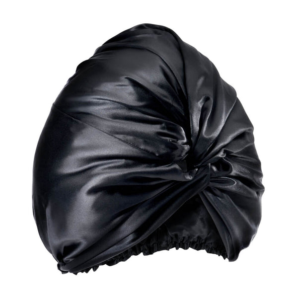 Blissy Large Black Blissy Bonnet – 22 Momme Mulberry Silk, 100% Silk