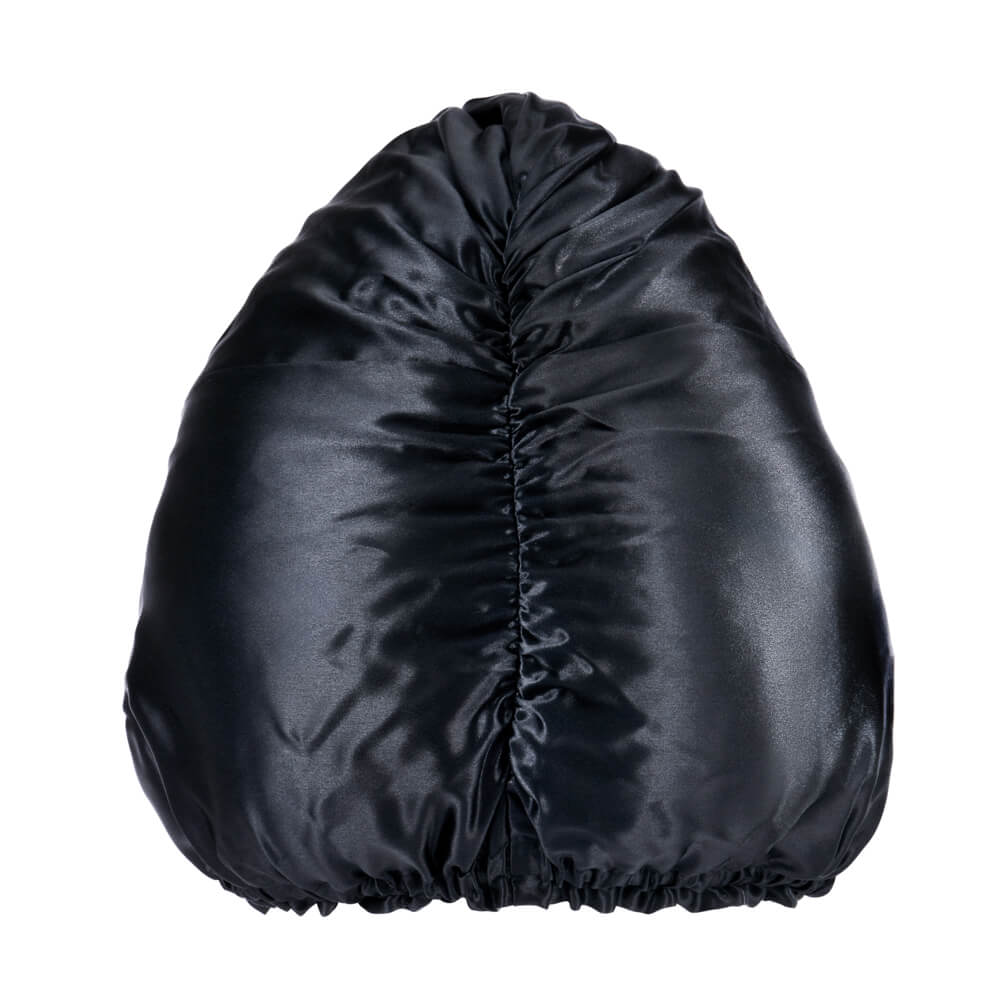 Black Blissy Bonnet Close-Up – Blissy 22 Momme Silk