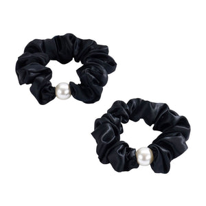 Blissy Pearl Scrunchies - Black