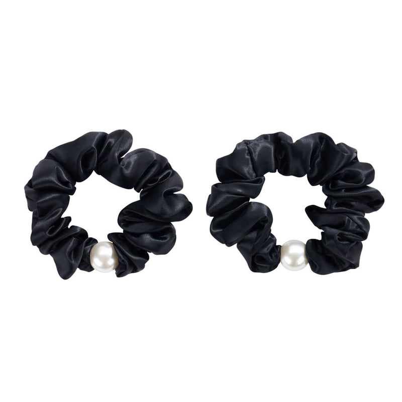 Blissy Pearl Scrunchies - Black