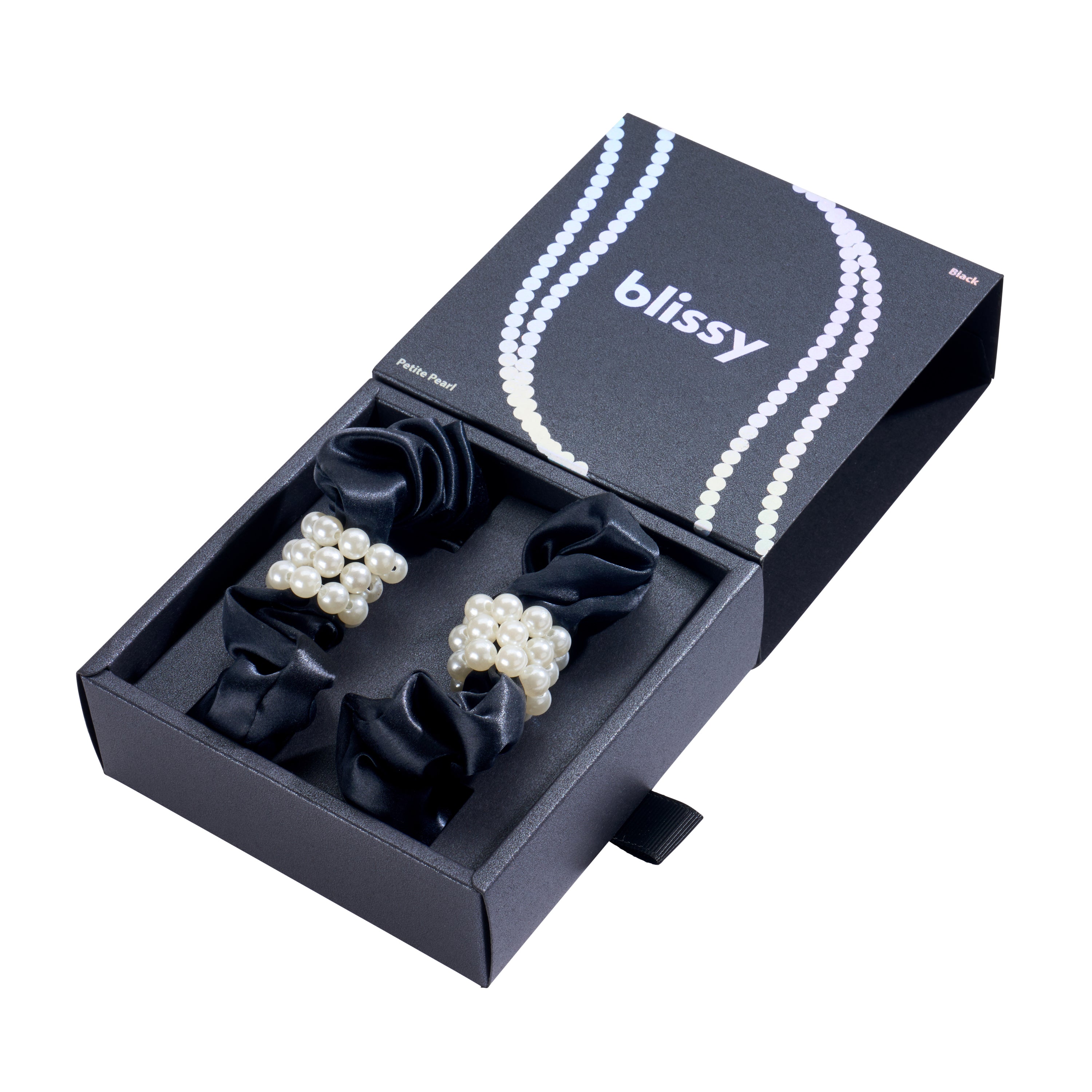 Blissy Petite Pearl Scrunchies - Black