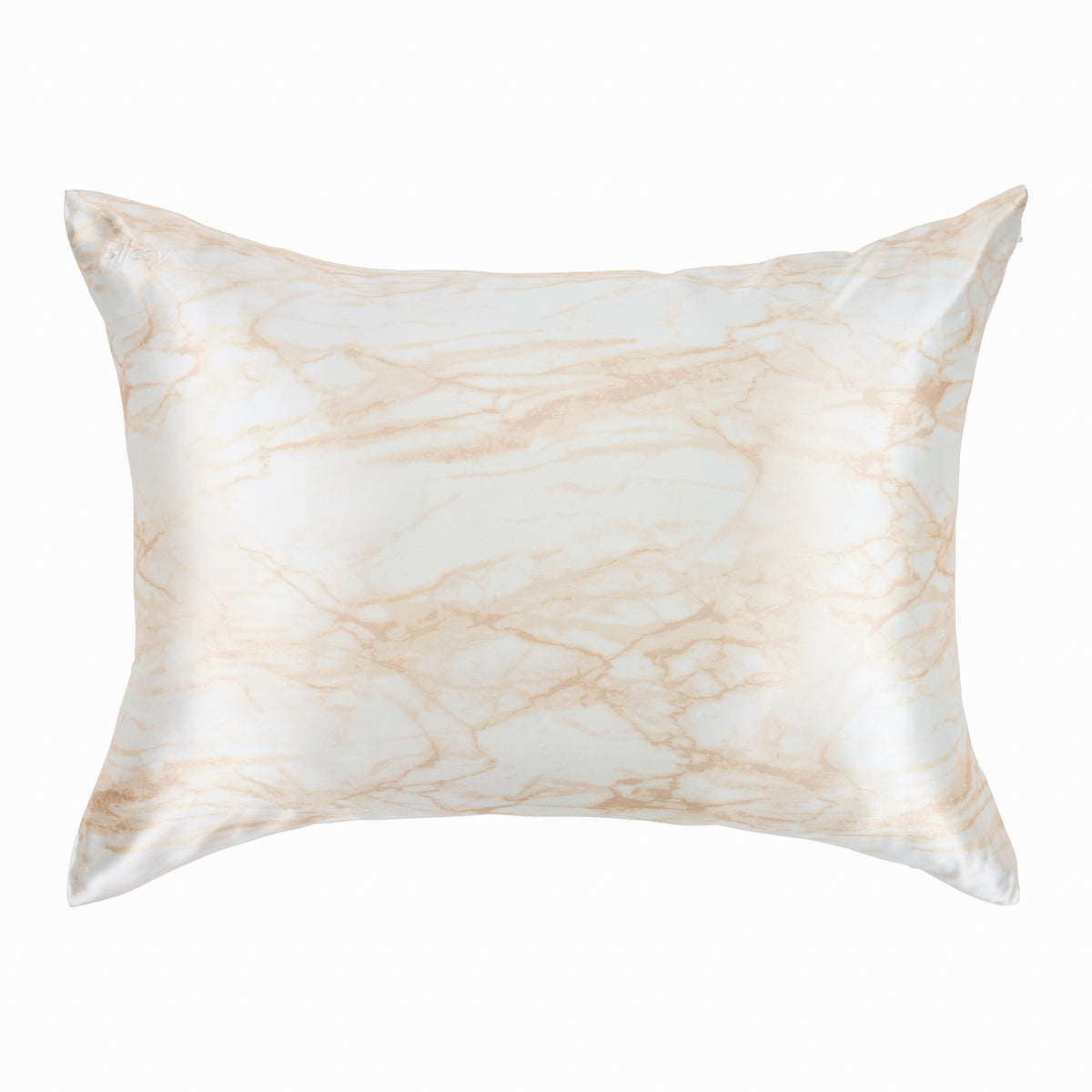 Blissy Champagne Marble Silk Pillowcase Detail – King