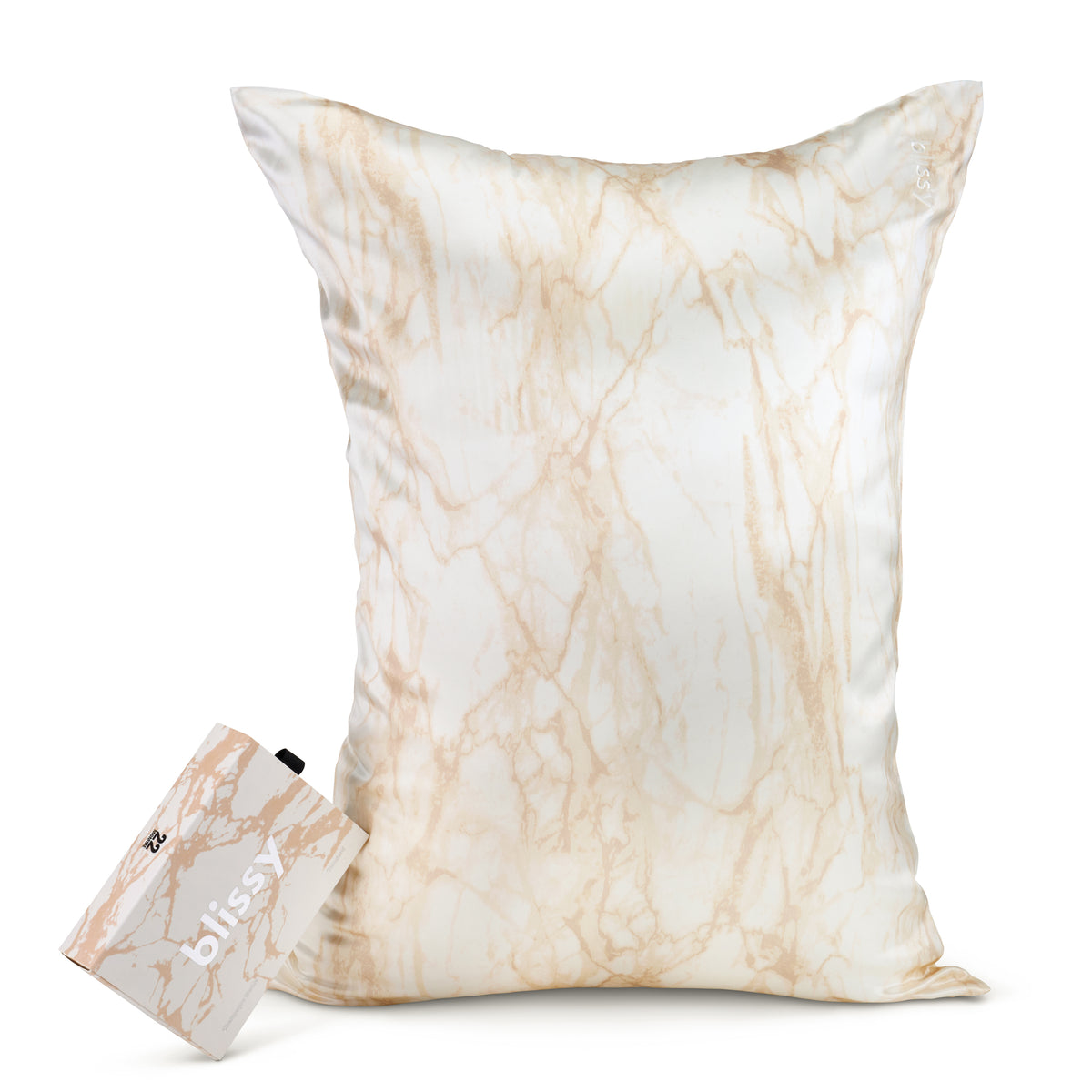 Champagne Marble Mulberry Silk Pillowcase – Blissy King
