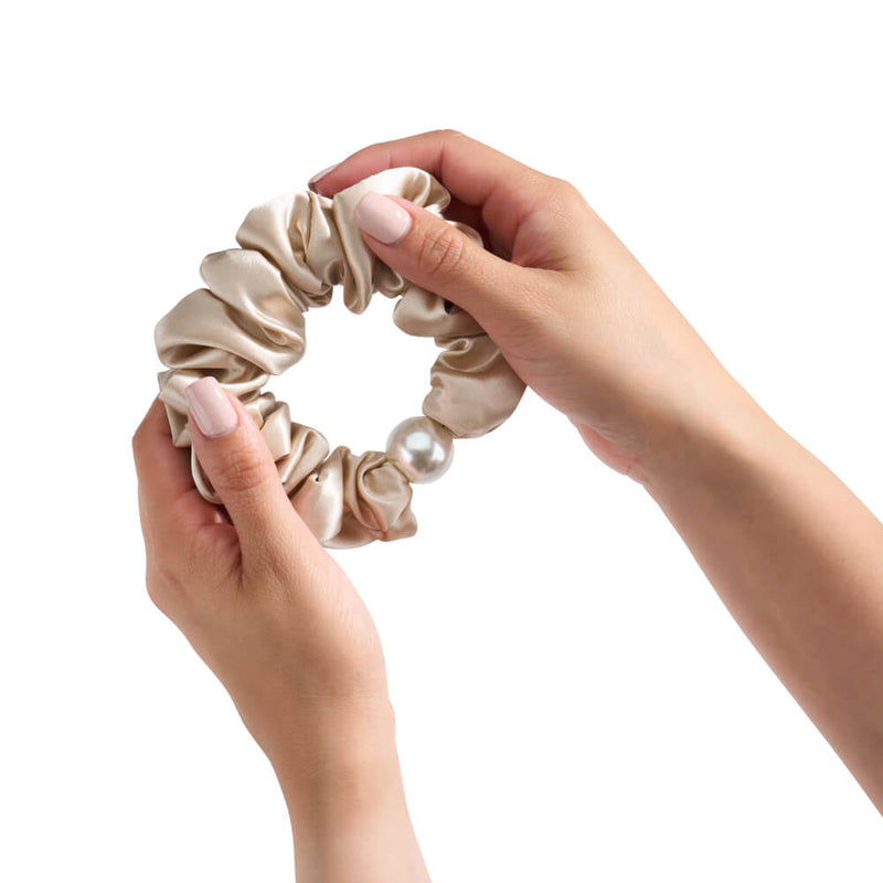 Blissy Pearl Scrunchies - Champagne