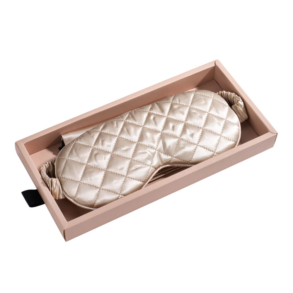 Blissy Champagne Silk Sleep Mask Detail –