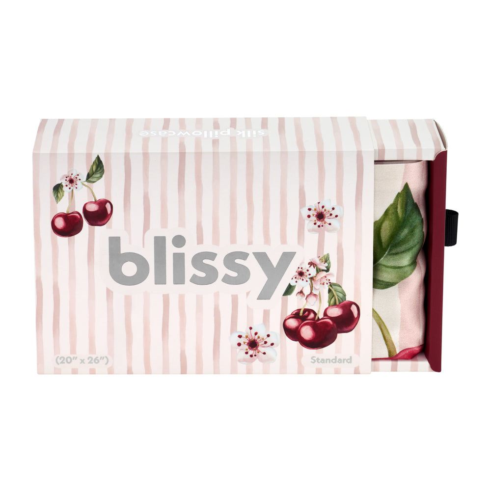 Cherry Blossom Pillowcase Close-Up – Blissy 22 Momme Silk