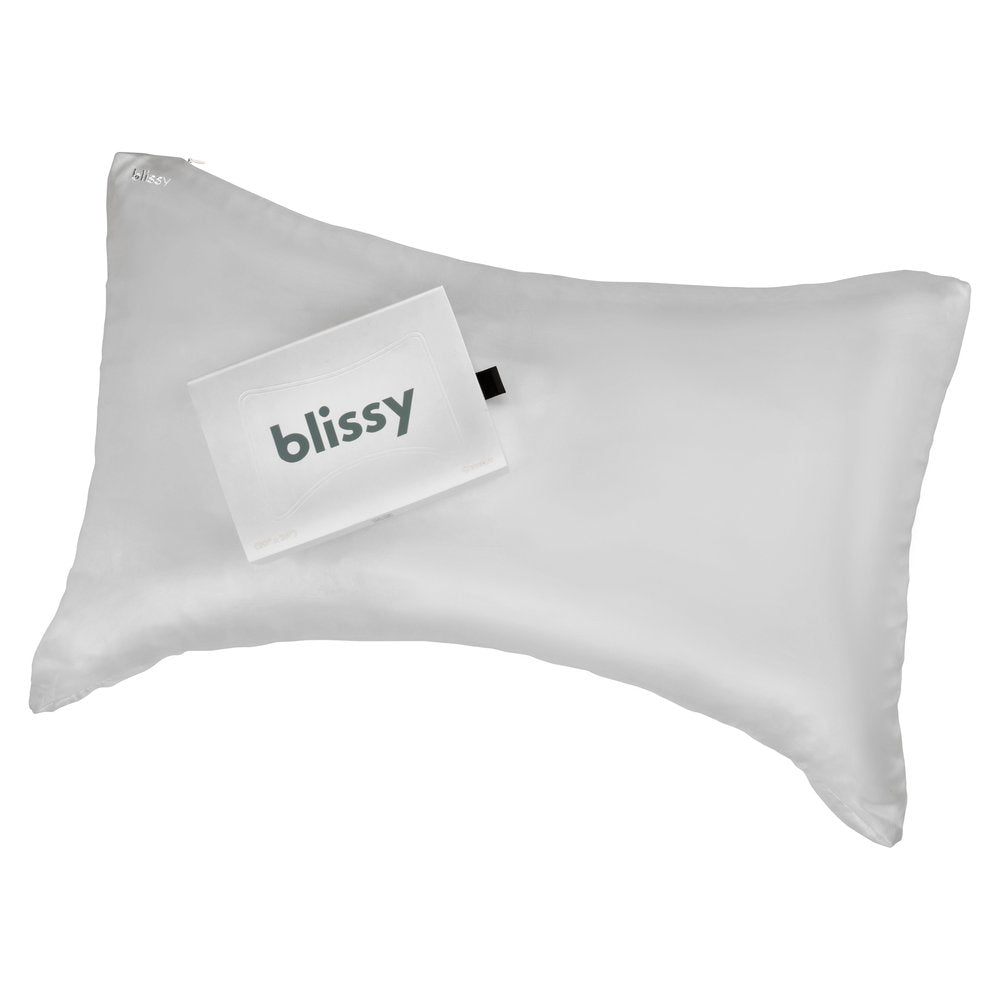 Silver Crescent Pillowcase Close-Up – Blissy 22 Momme Silk