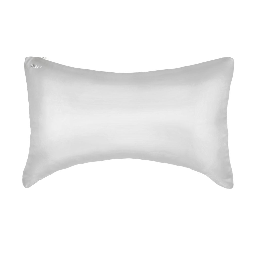 Blissy Silver Silk Crescent Pillowcase Detail – King