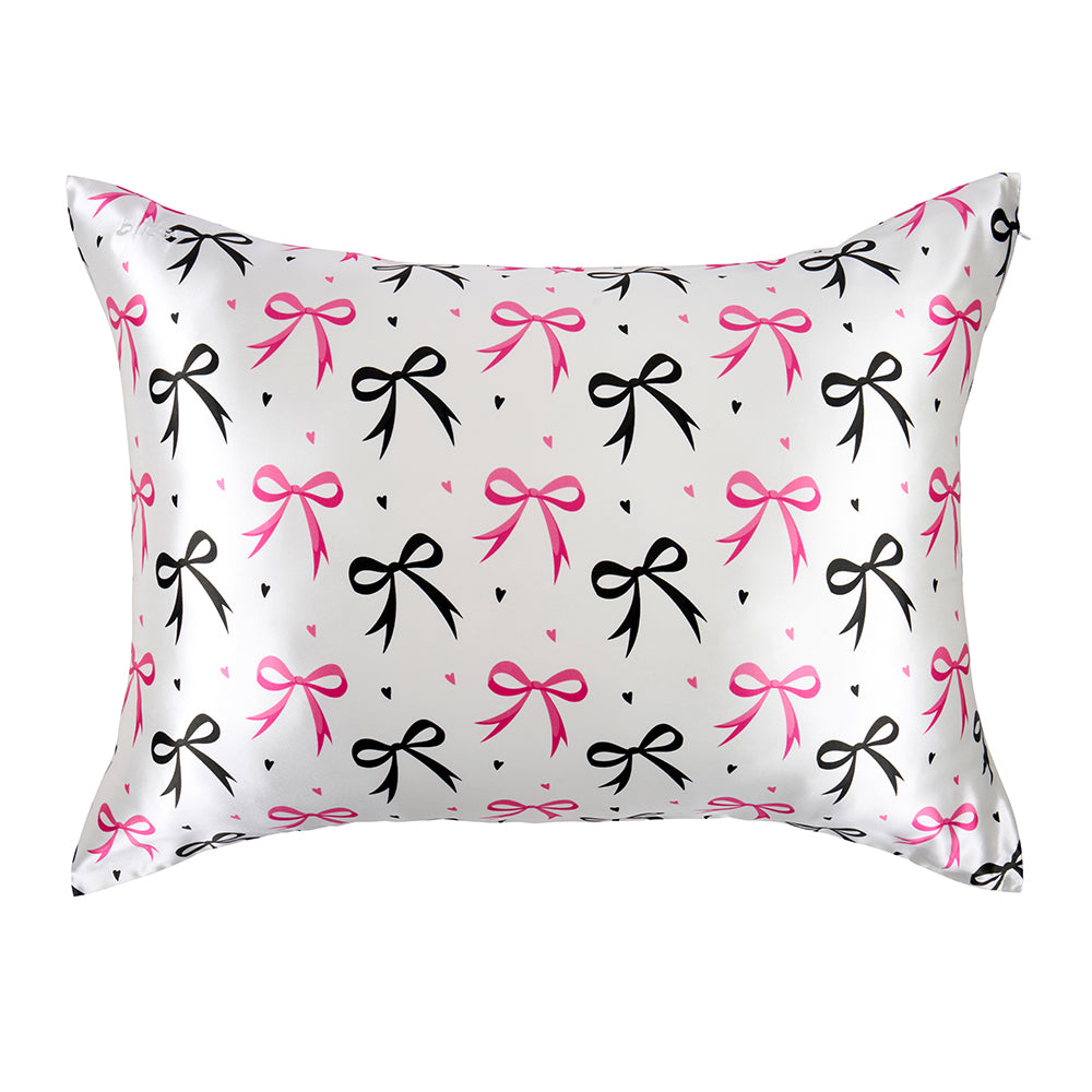 Blissy Queen Dancing Bows Pillowcase Lifestyle – Mulberry Silk