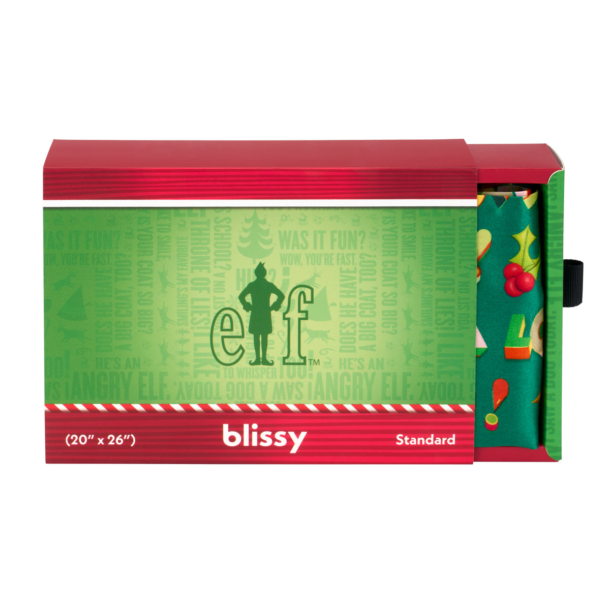 Blissy Mulberry Silk Pillowcase – Elf “I Love You!” Standard
