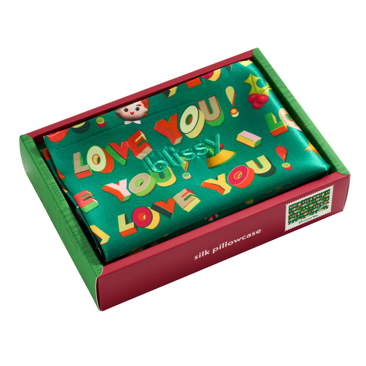 Standard Elf “I Love You!” Pillowcase – Blissy Premium Silk