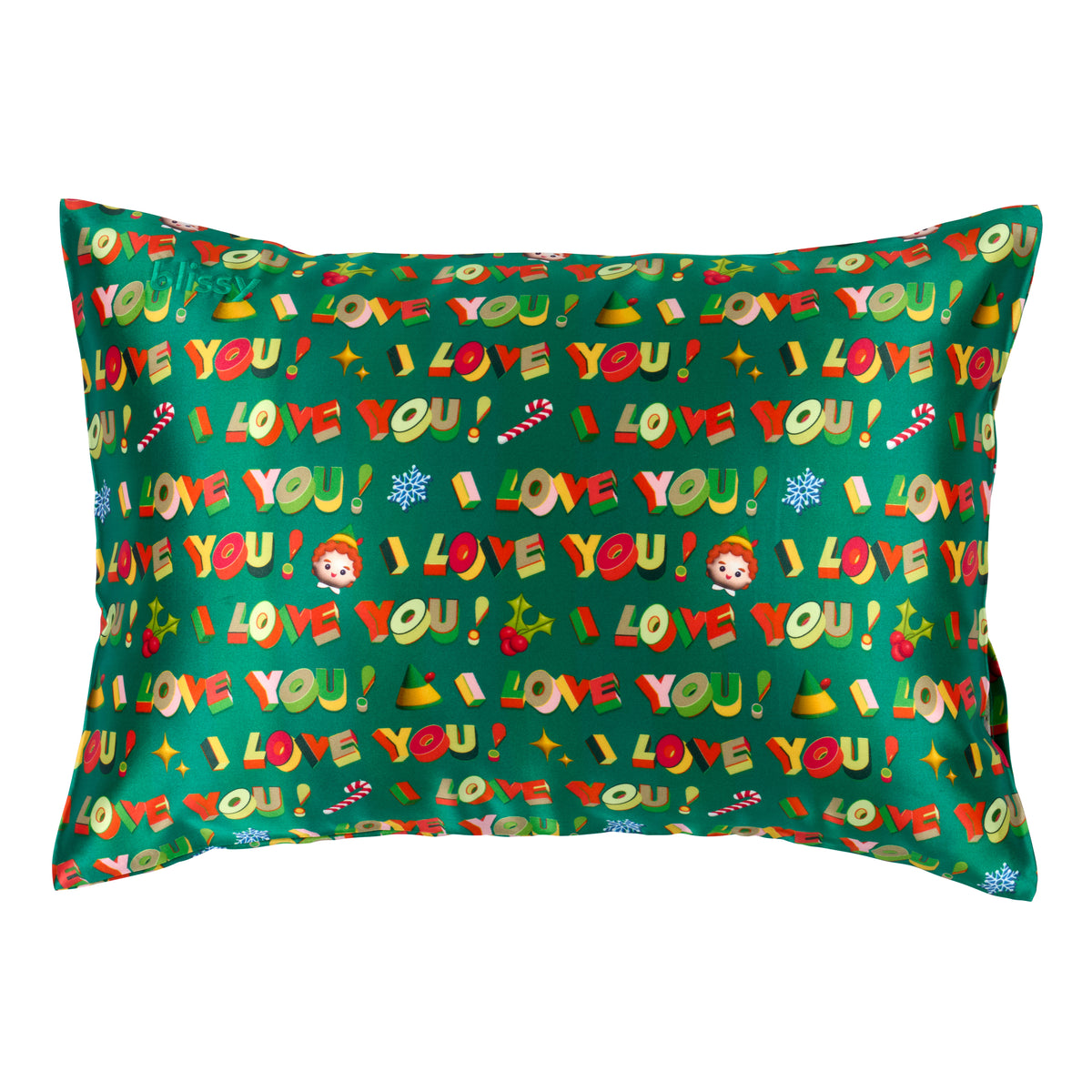 Blissy Standard Elf “I Love You!” Pillowcase Lifestyle – Mulberry Silk