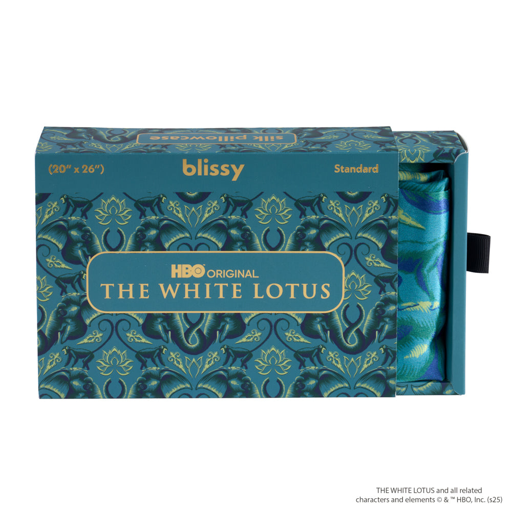 King White Lotus Pillowcase – Blissy Premium Silk