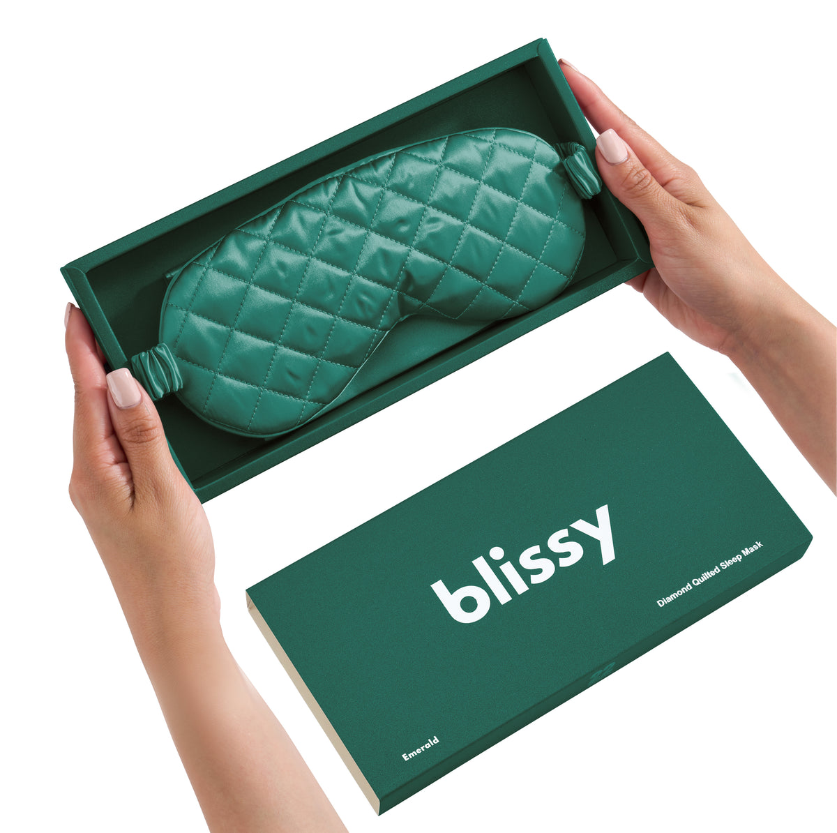 Blissy Emerald Silk Sleep Mask Detail –