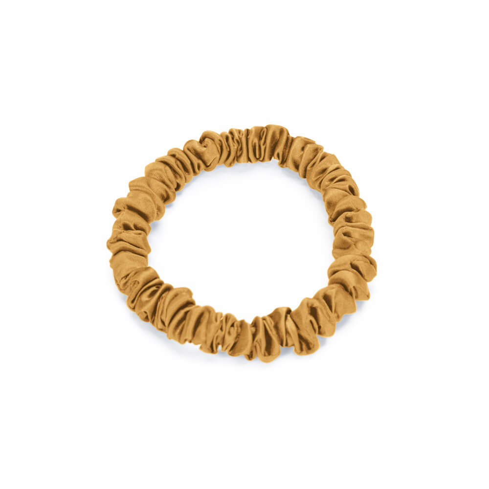 Blissy Gold Silk Blissy Skinny Scrunchies Detail –