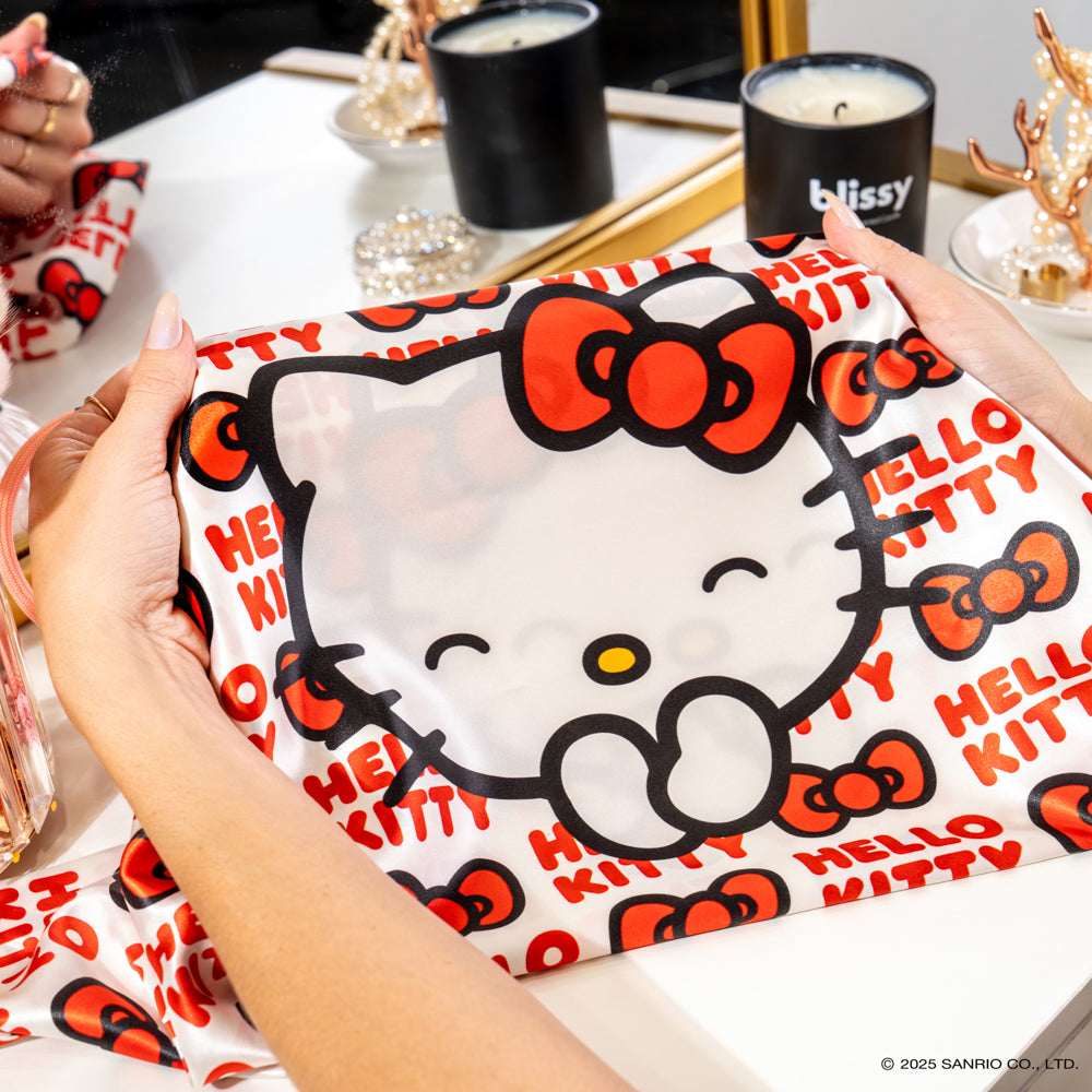 Blissy King Happy Hello Kitty Pillowcase Lifestyle – Mulberry Silk