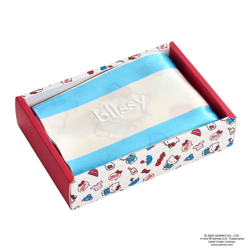 Blissy King Hello Kitty Stripes Pillowcase Lifestyle – Mulberry Silk