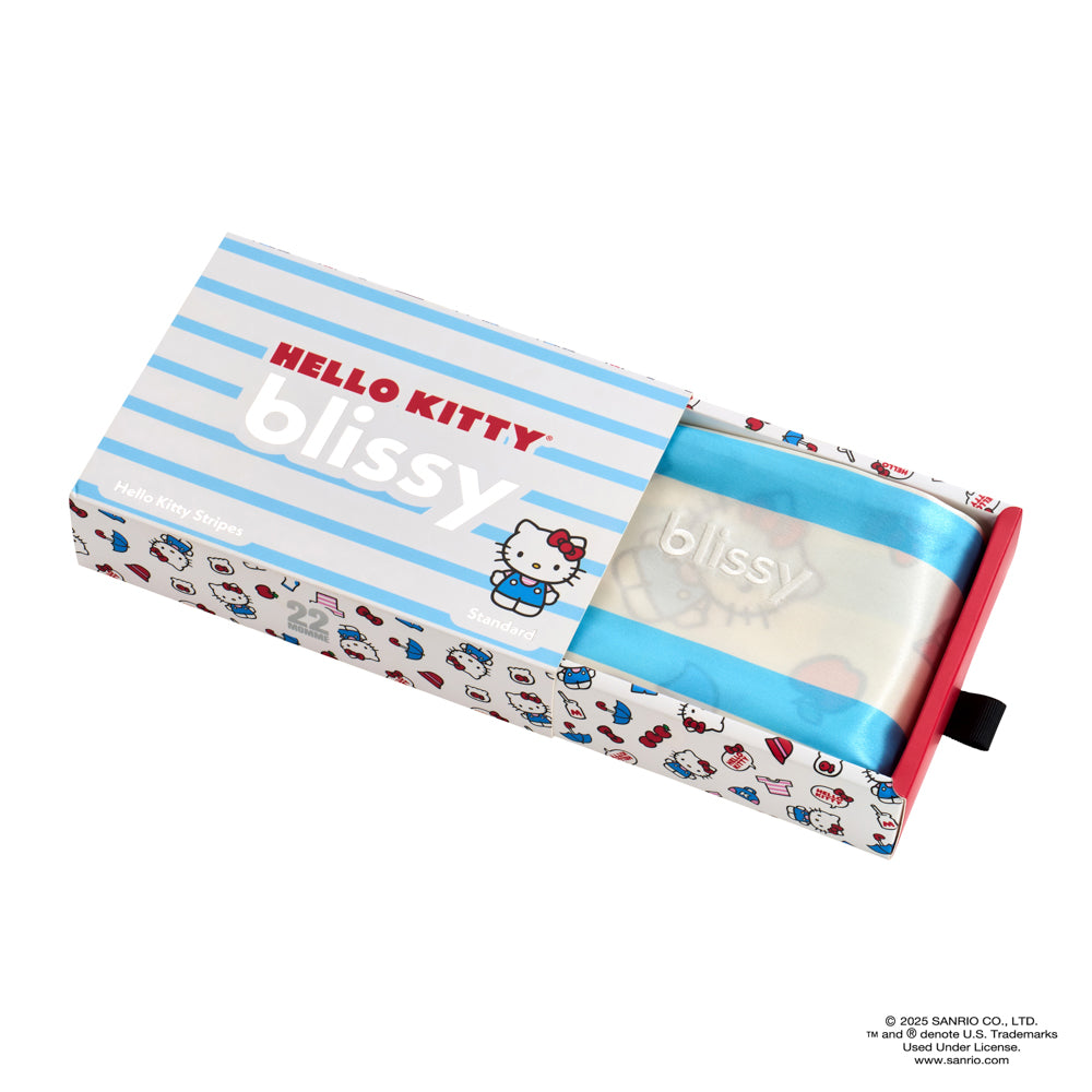 Blissy Queen Hello Kitty Stripes Pillowcase Lifestyle – Mulberry Silk
