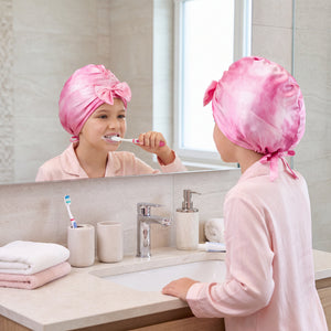 Blissy Junior Bow Bonnet - Pink Tie Dye