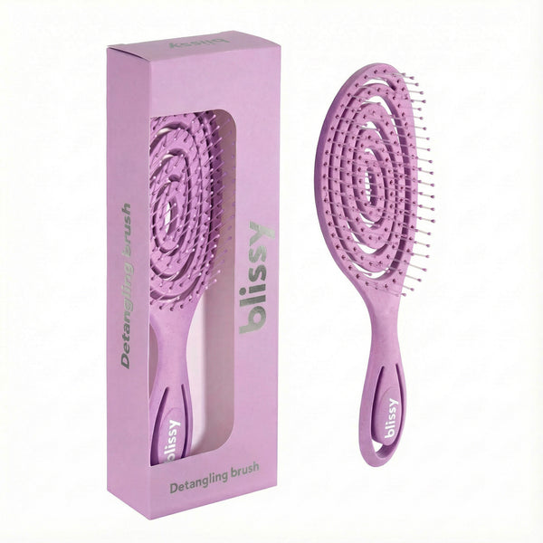 Blissy Lavender Blissy Detangling Brush – 22 Momme Mulberry Silk, 100% Silk