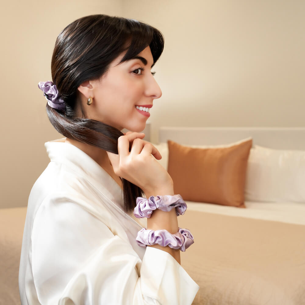 Lavender Mulberry Silk Blissy Scrunchies – Blissy