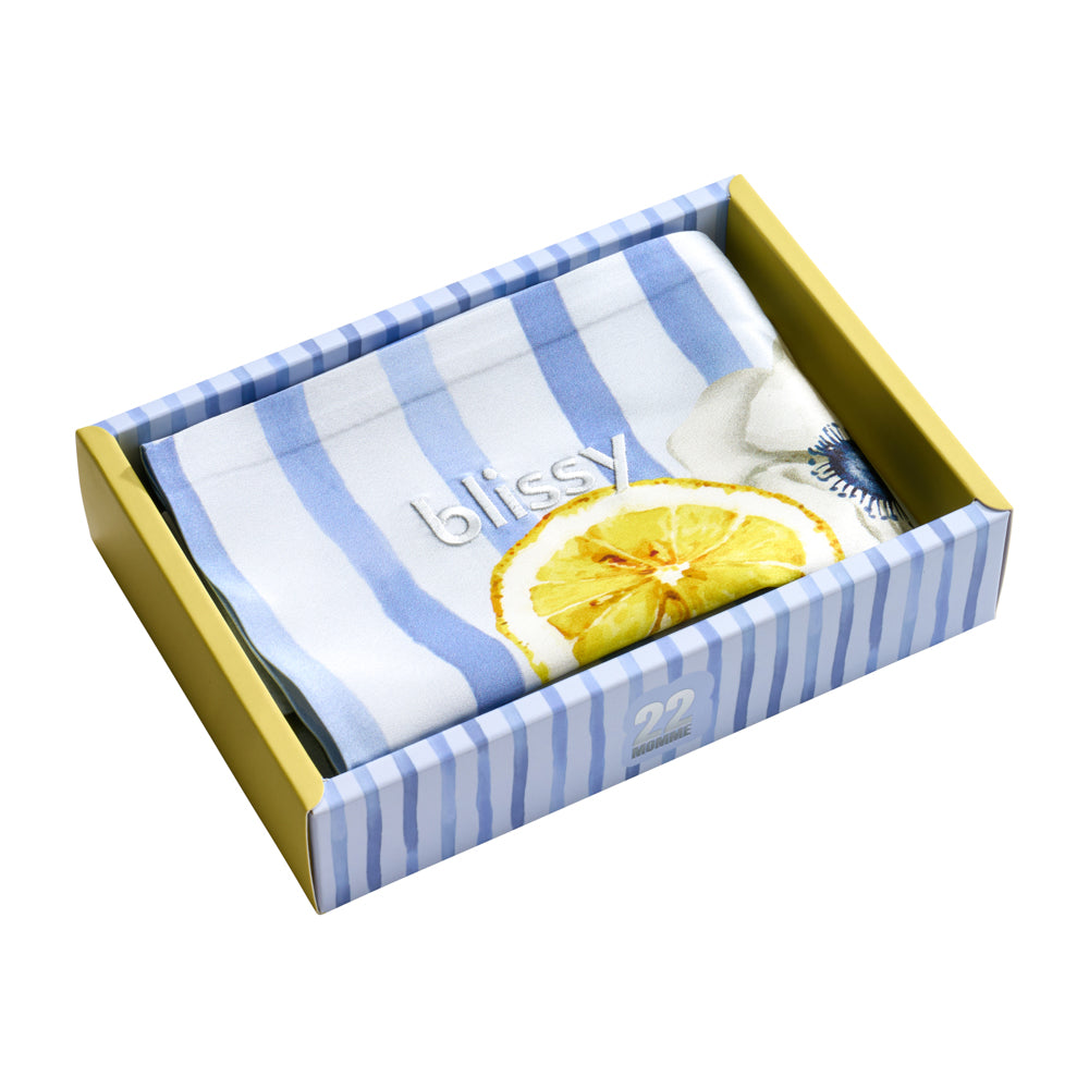 Blissy King Lemon Bloom Pillowcase Lifestyle – Mulberry Silk