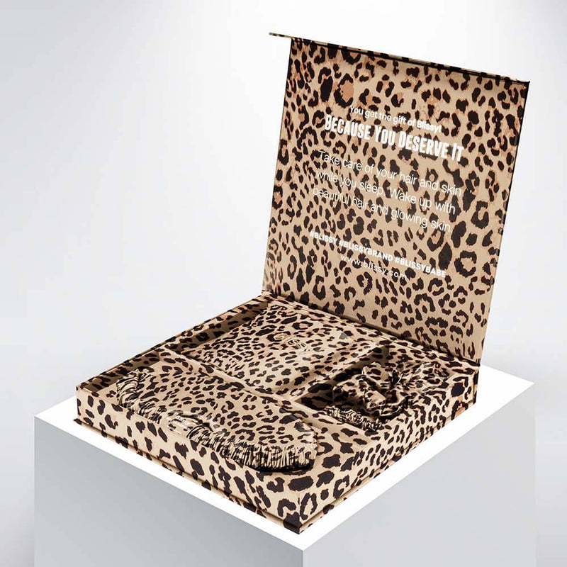Blissy Dream Set - Leopard - Standard - Blissy Standard Leopard Blissy Dream Set – 22 Momme Mulberry Silk, 100% Silk