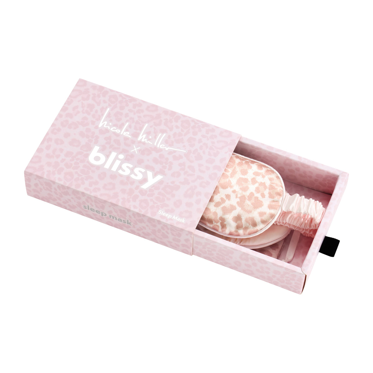 Blissy Mauve Cheetah Silk Sleep Mask Detail –