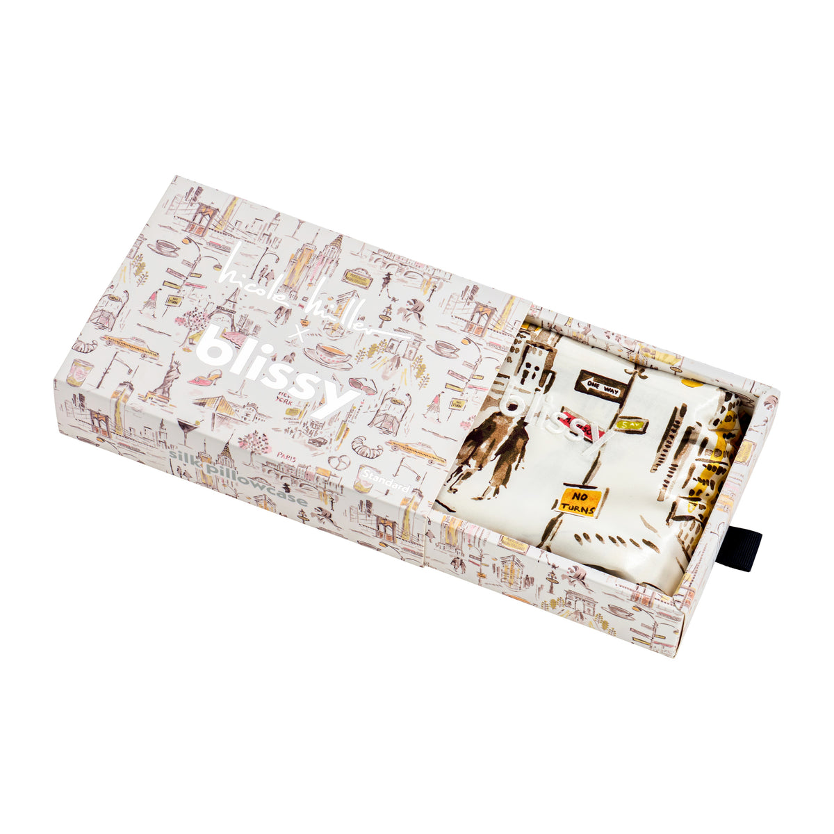 Blissy Queen Ny To Paris Pillowcase Lifestyle – Mulberry Silk