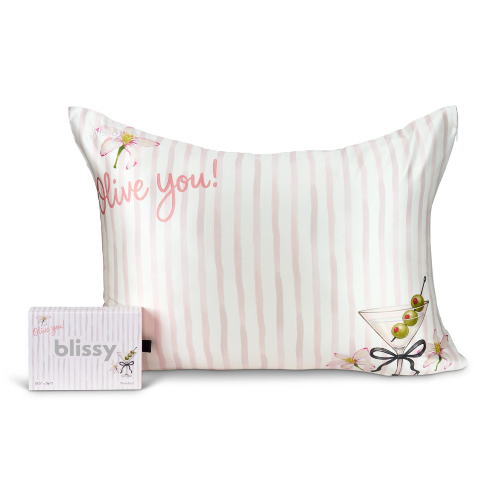 Olive You Mulberry Silk Pillowcase – Blissy Standard