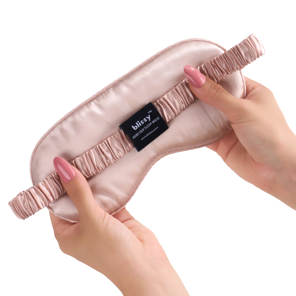 Blissy Olive You Silk Sleep Mask Detail –