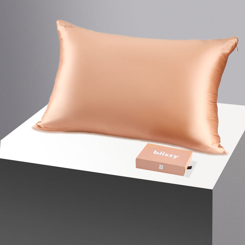 Pillowcase - Peach - Standard - Blissy Standard Peach Pillowcase – 22 Momme Mulberry Silk, 100% Silk