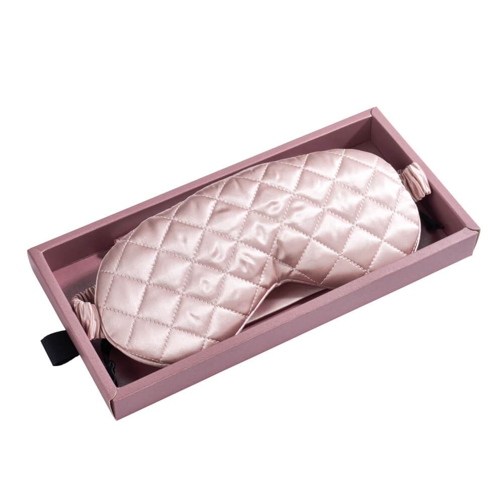 Blissy Pink Silk Sleep Mask Detail –