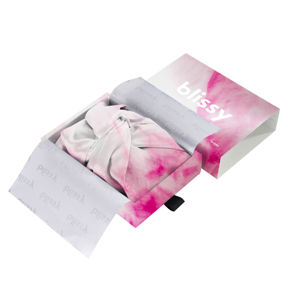 Blissy Pink Tie-Dye Silk Blissy Bonnet Detail –