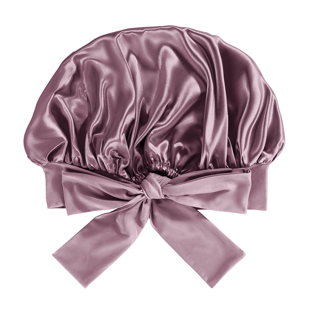 Blissy Mulberry Silk Blissy Bow Bonnet – Plum