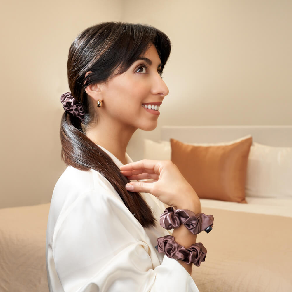 Plum Mulberry Silk Blissy Scrunchies – Blissy