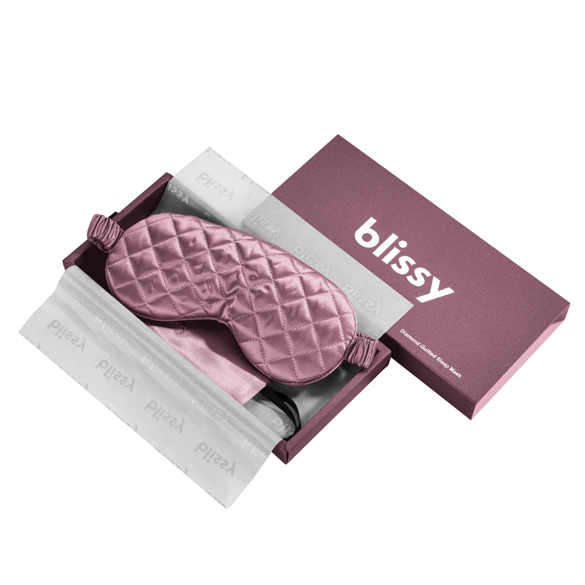 Blissy Plum Silk Sleep Mask Detail –