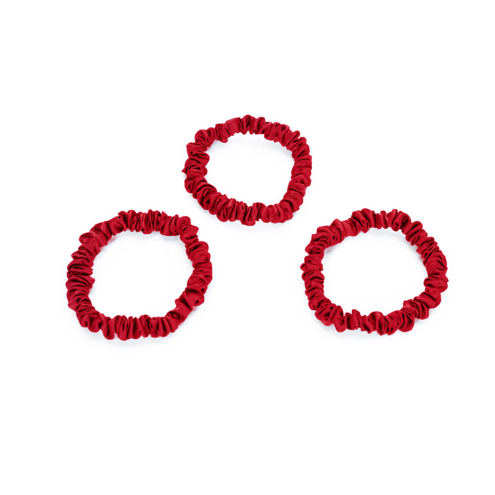 Blissy Red Silk Blissy Skinny Scrunchies Detail –