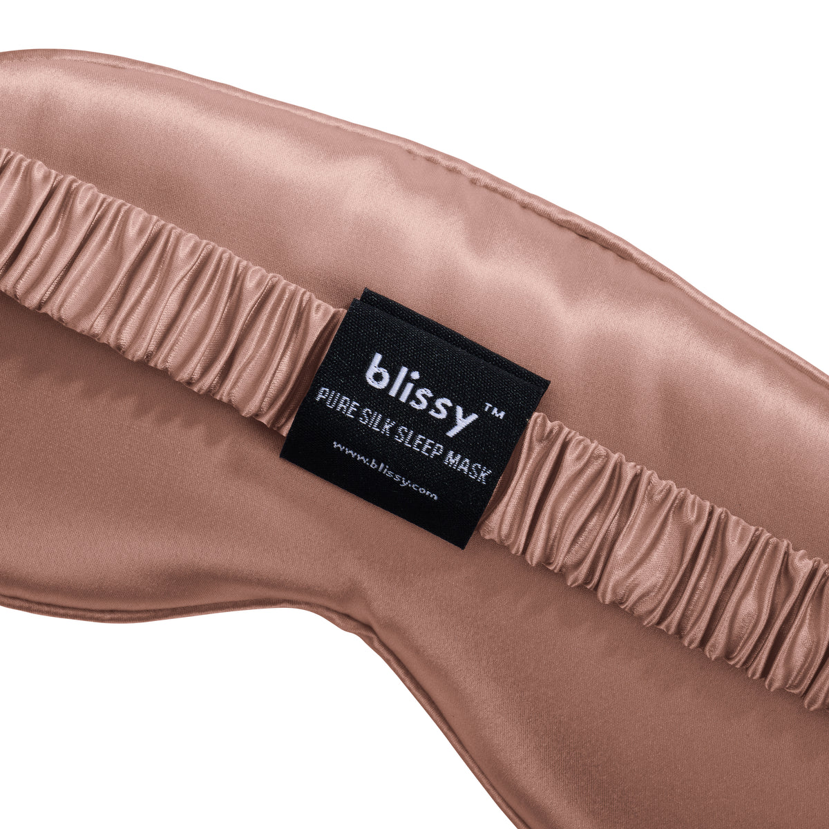 Rose Gold Sleep Mask Close-Up – Blissy 22 Momme Silk