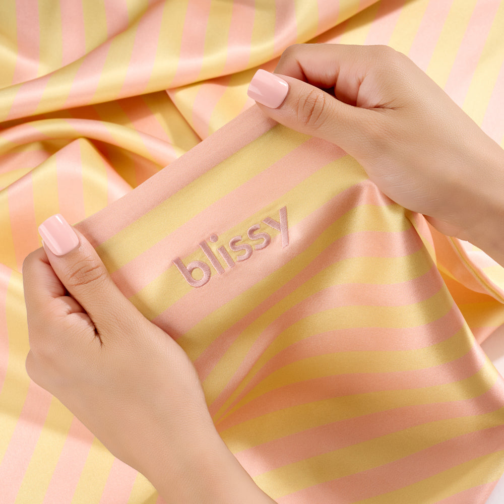 King Sherbet Striped Pillowcase – Blissy Premium Silk