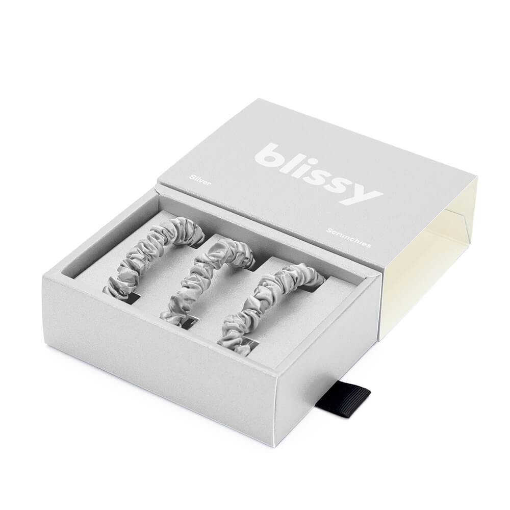 Blissy Skinny Scrunchies - Silver