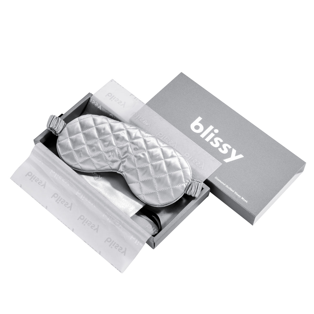 Blissy Silver Sleep Mask Lifestyle – Mulberry Silk